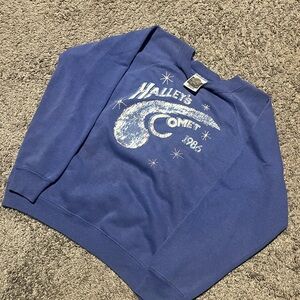Hanes Halley’s Comet 1986 Blue Graphic Men's Sweater vintage